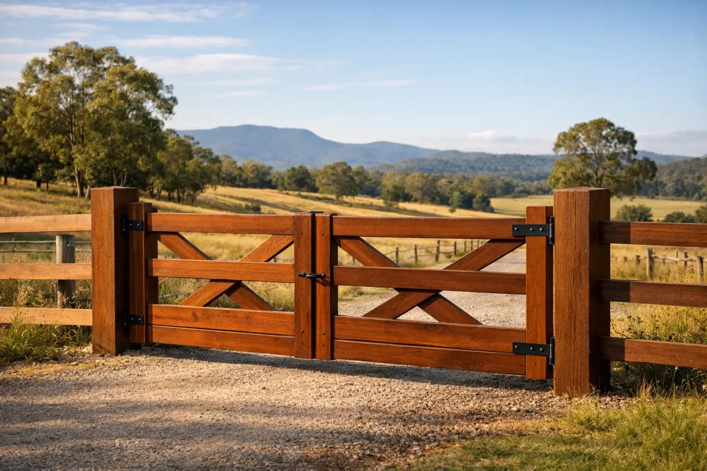 Hardwood Property Gates Built for Rural NSW