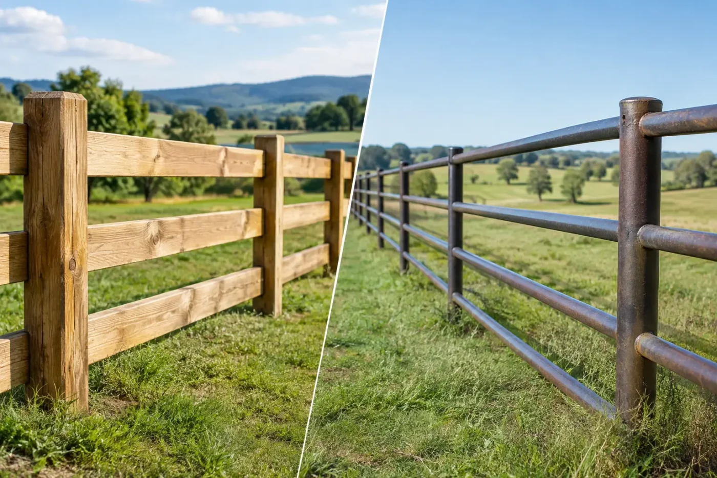Timber Rails Versus Pipe Rails for Rural Fences